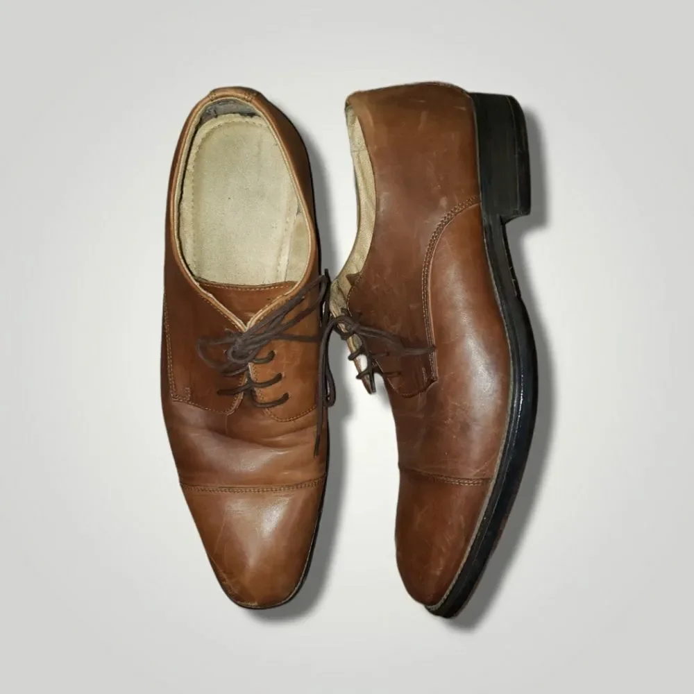 Men Vero Cuoio Whole Cut Oxford, Men's Dress Leather Brown Formal Shoes 12 M